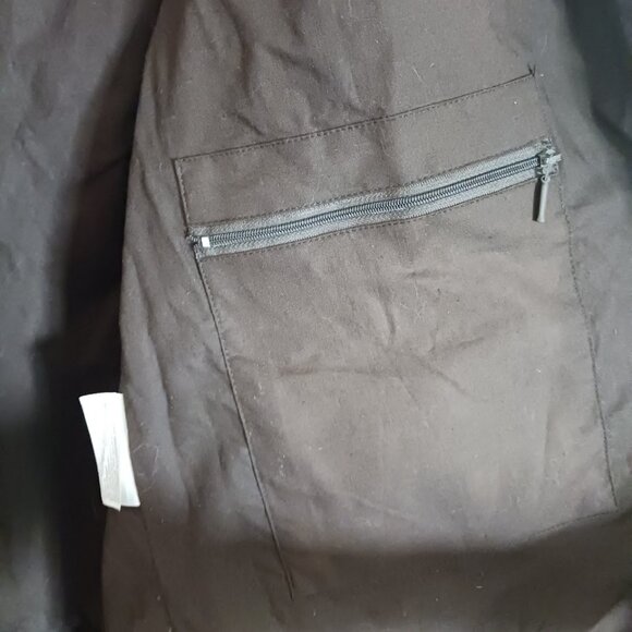 Oil Skin Duster Brown Jacket Long Trenchcoat Treated Cotton Waterproof Medium - Picture 9 of 12